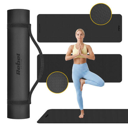 Mata gimnastyczna do ćwiczeń jogi pilatesu fitness 6mm karimata REBEL