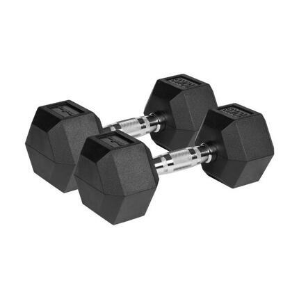 Hantle żeliwne gumowane hexagonalne hantel żeliwny HEX 2x 2,5 kg REBEL