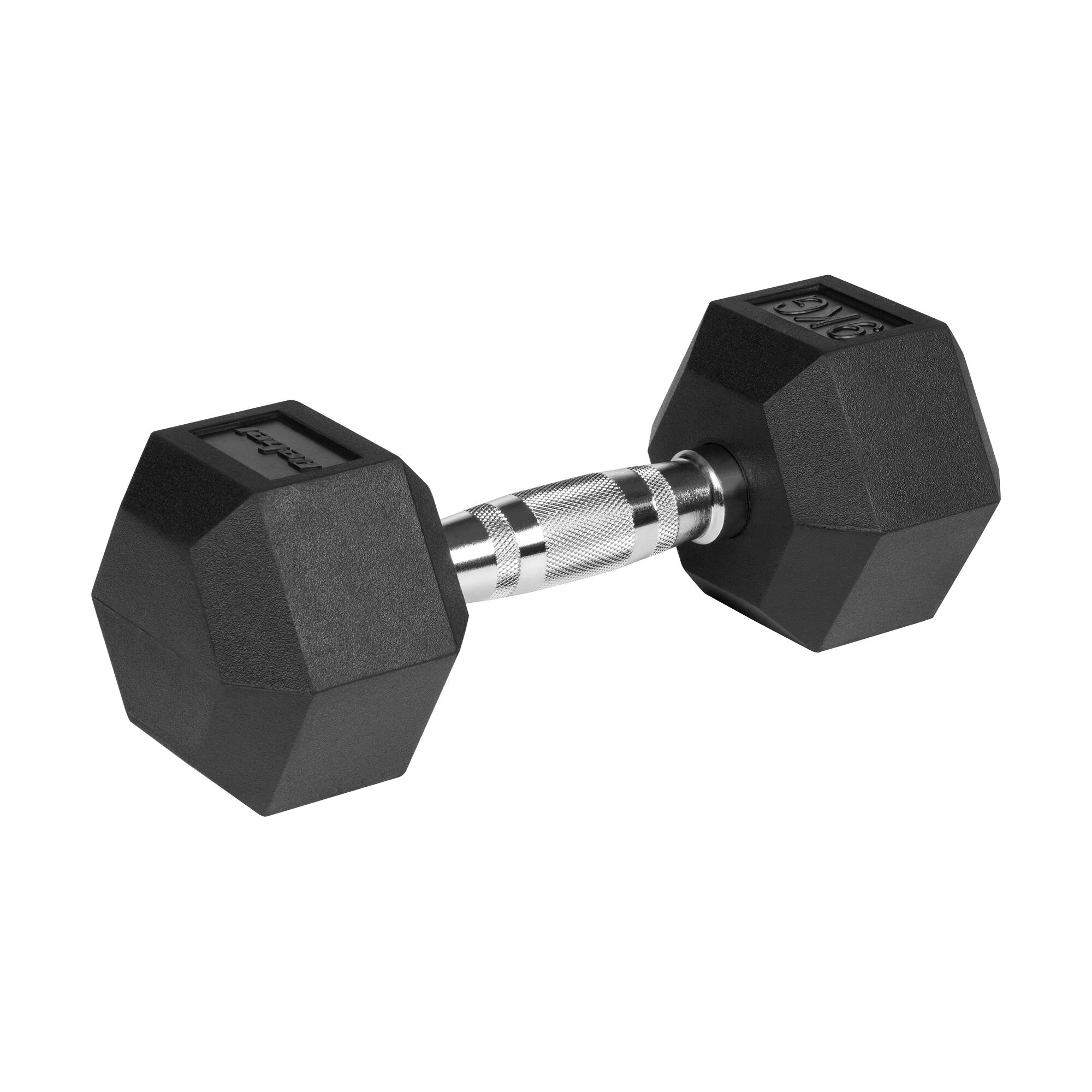 HEX 2x9kg gummierte Gusshanteln Rebel hexagonal set 18kg SOLID 3/4