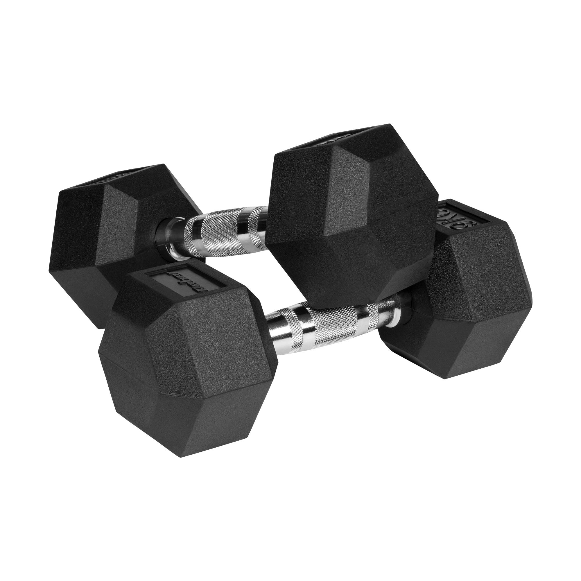 HEX 2x9kg gummierte Gusshanteln Rebel hexagonal set 18kg SOLID 2/4