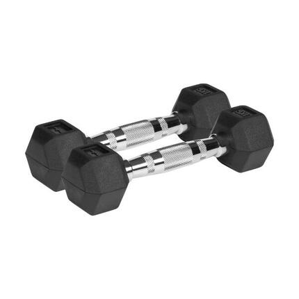 Hantle żeliwne gumowane hexagonalne hantel żeliwny HEX 2x 2,5 kg REBEL