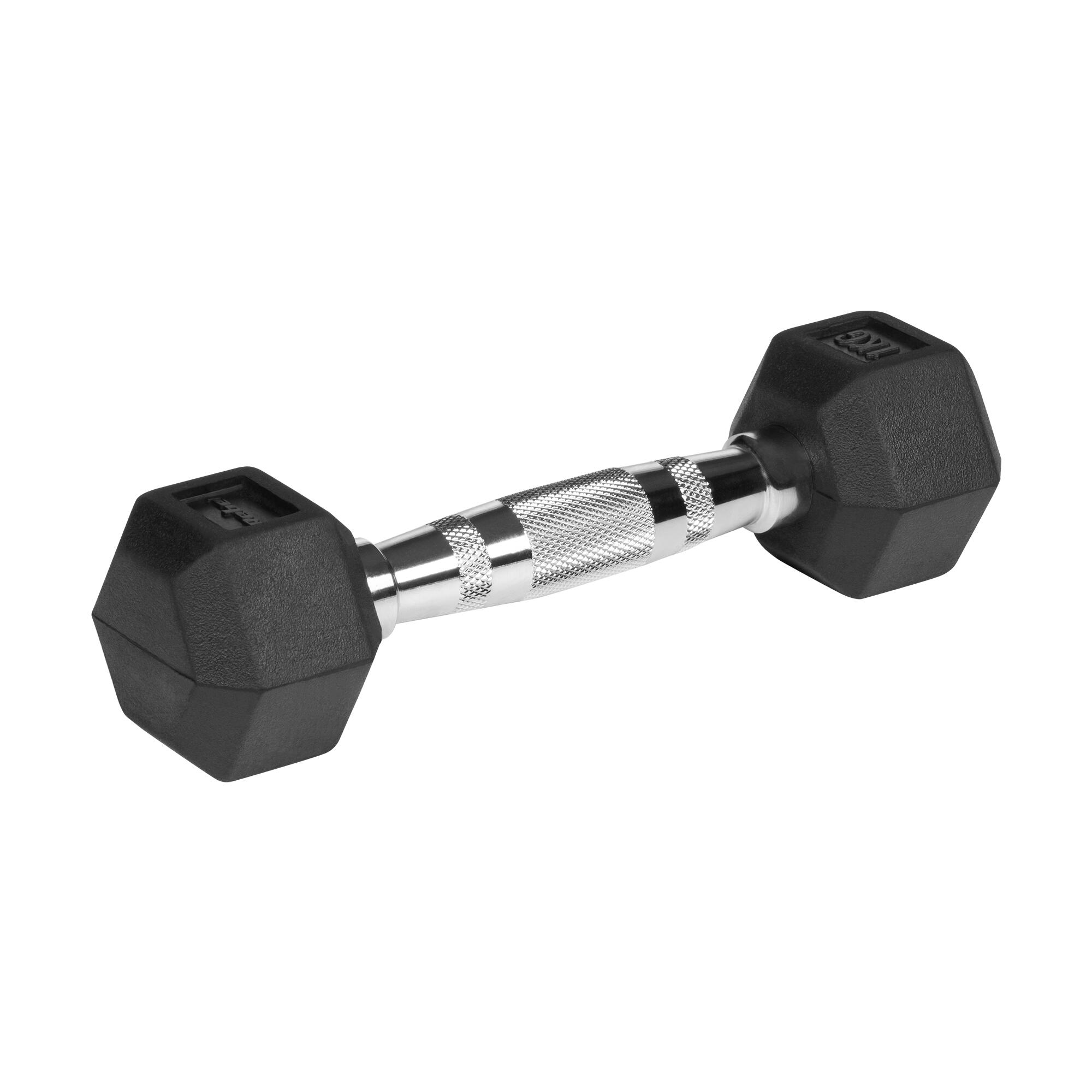 Hantle żeliwne gumowane HEX 2x1kg Rebel hexagonalne zestaw 2kg SOLIDNE 3/4