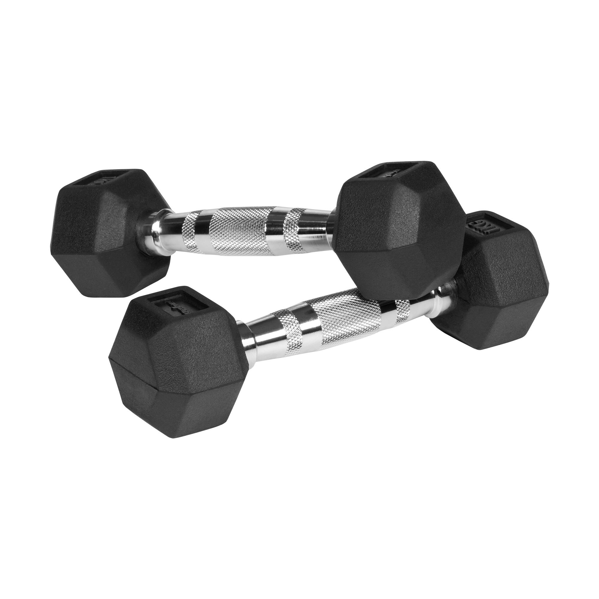 Hantle żeliwne gumowane HEX 2x1kg Rebel hexagonalne zestaw 2kg SOLIDNE 2/4