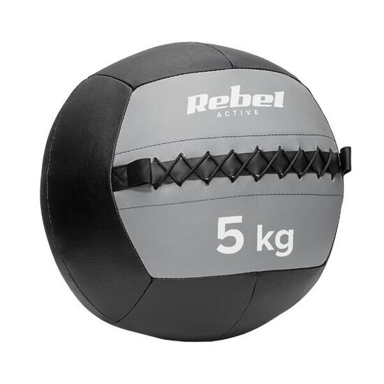 Piłka lekarska rehabilitacyjna do ćwiczeń 5 kg Rebel skórzana