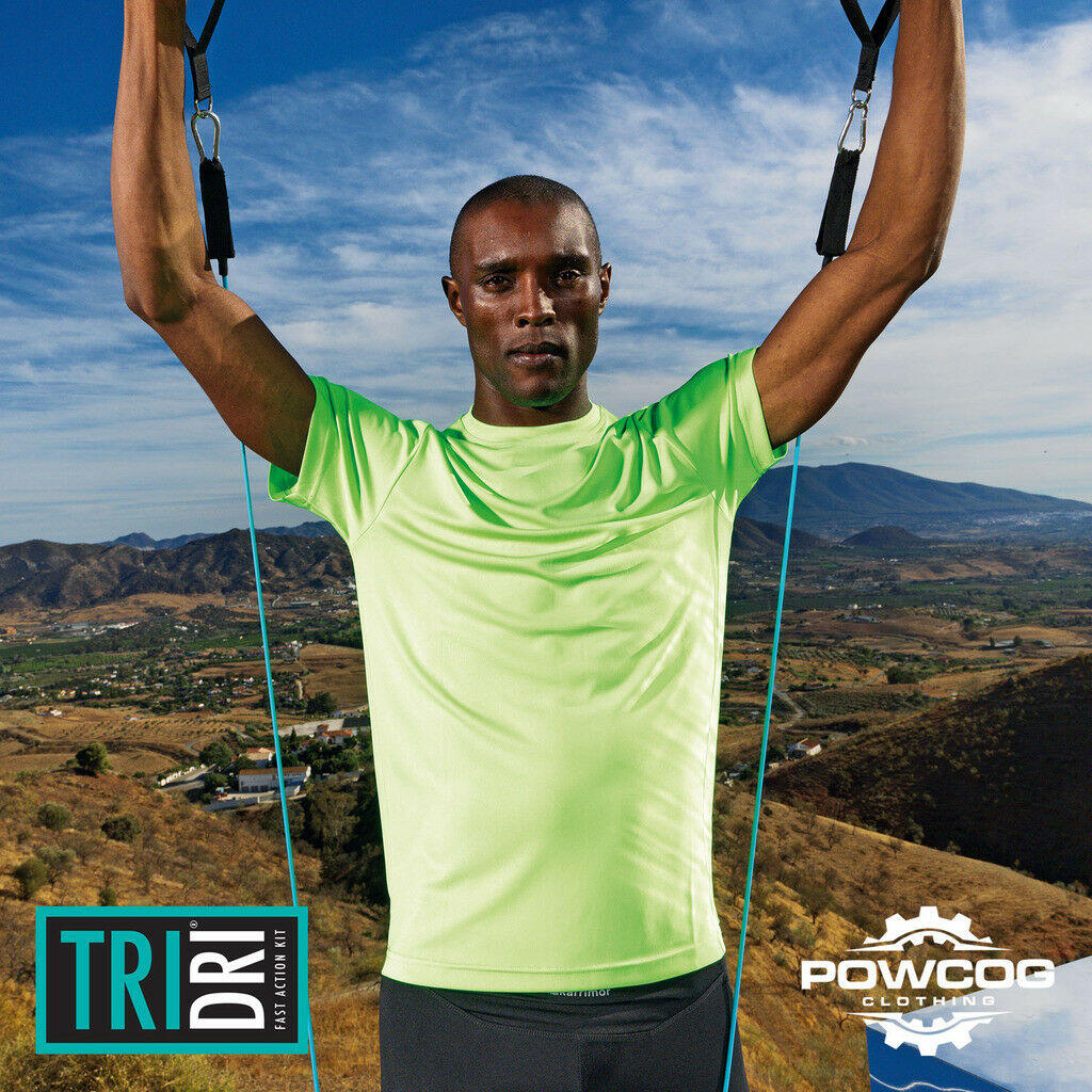 Tri Dri Maglietta Fitness Leggera Manica Corta Uomo TriDri Performance Verde 2/2