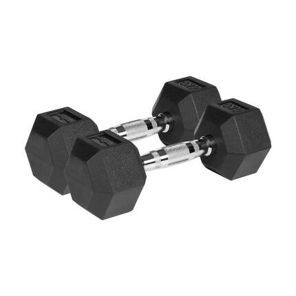 Hantle żeliwne gumowane hexagonalne hantel żeliwny HEX 2x 2,5 kg REBEL