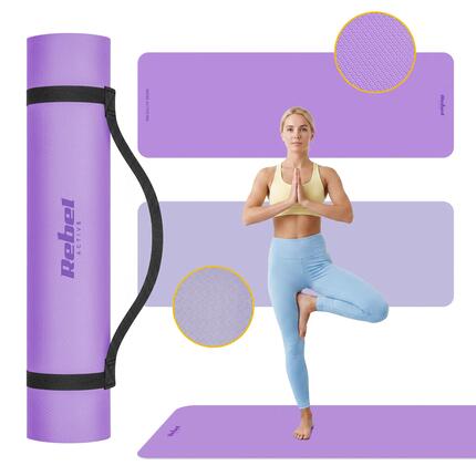 Mata gimnastyczna do ćwiczeń joga pilates fitness 183x61cm TPE 4mm Rebel