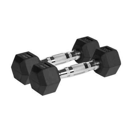 Hantle żeliwne gumowane hexagonalne hantel żeliwny HEX 2x 2,5 kg REBEL