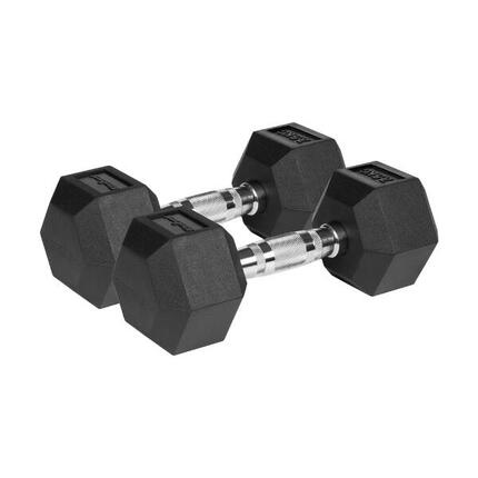 Hantle żeliwne gumowane hexagonalne hantel żeliwny HEX 2x 2,5 kg REBEL