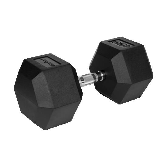 Hantel żeliwny gumowany sztangielka hantla HEX 40 kg Rebel hexagonalne