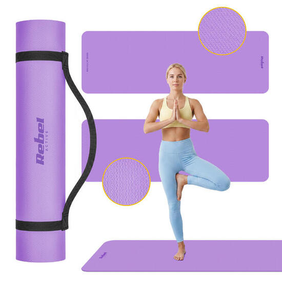 Mata gimnastyczna do ćwiczeń jogi pilatesu fitness 6mm karimata REBEL