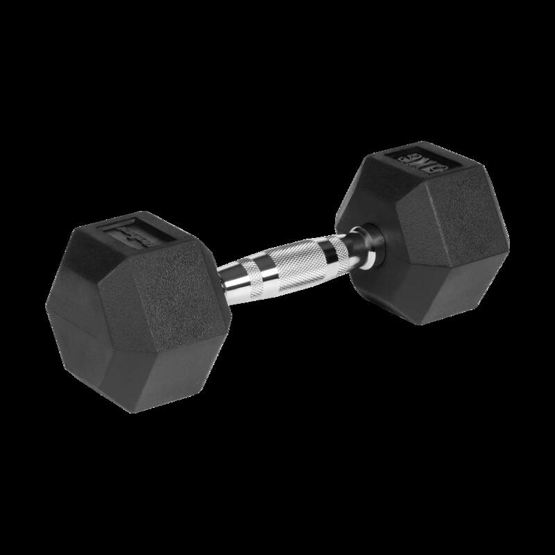 HEX 2x5kg haltere cauciucate din fontă Set hexagonal Rebel 10kg SOLID