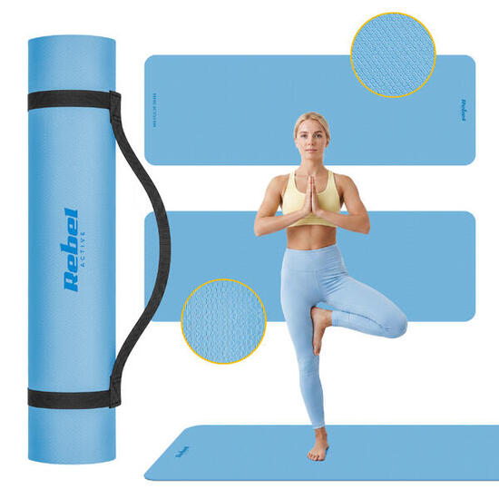 Mata gimnastyczna do ćwiczeń jogi pilatesu fitness 6mm karimata REBEL
