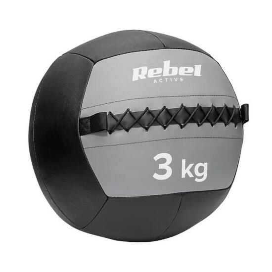 Piłka lekarska rehabilitacyjna do ćwiczeń 5 kg Rebel skórzana