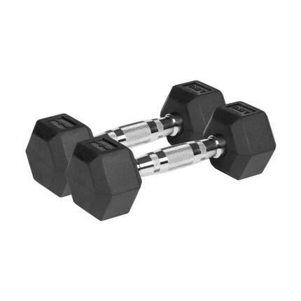 Hantle żeliwne gumowane hexagonalne hantel żeliwny HEX 2x 2,5 kg REBEL