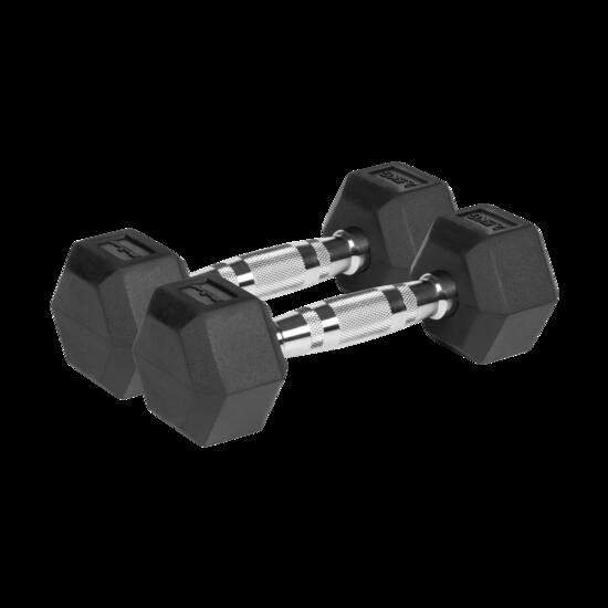 Hantle żeliwne gumowane hexagonalne hantel żeliwny HEX 2x 2,5 kg REBEL