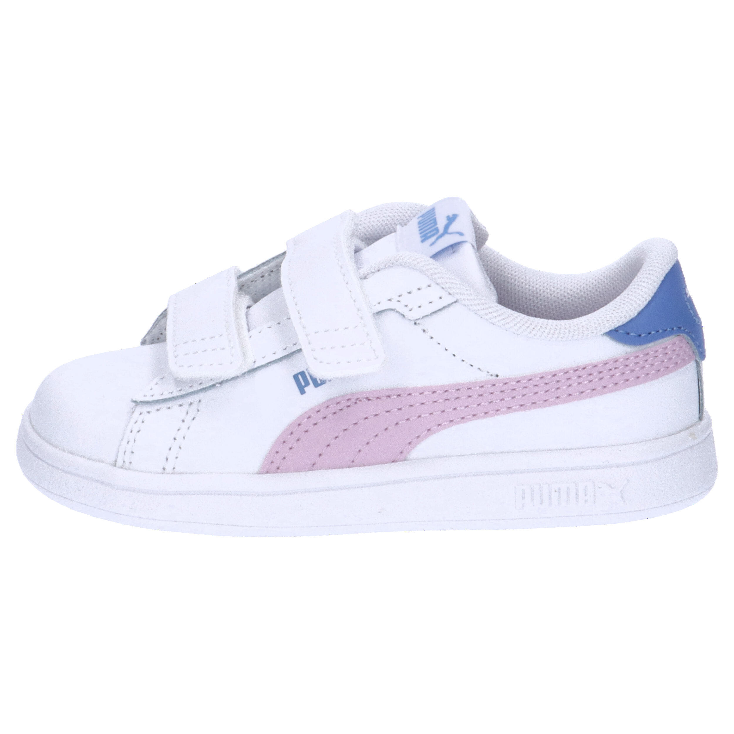 Smash 3.0 Leather V Sneakers Kinder PUMA White Grape Mist Blue Skies Purple 10/15