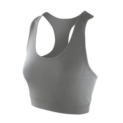 Impact Softex Crop Top Femme (Gris Nuage)