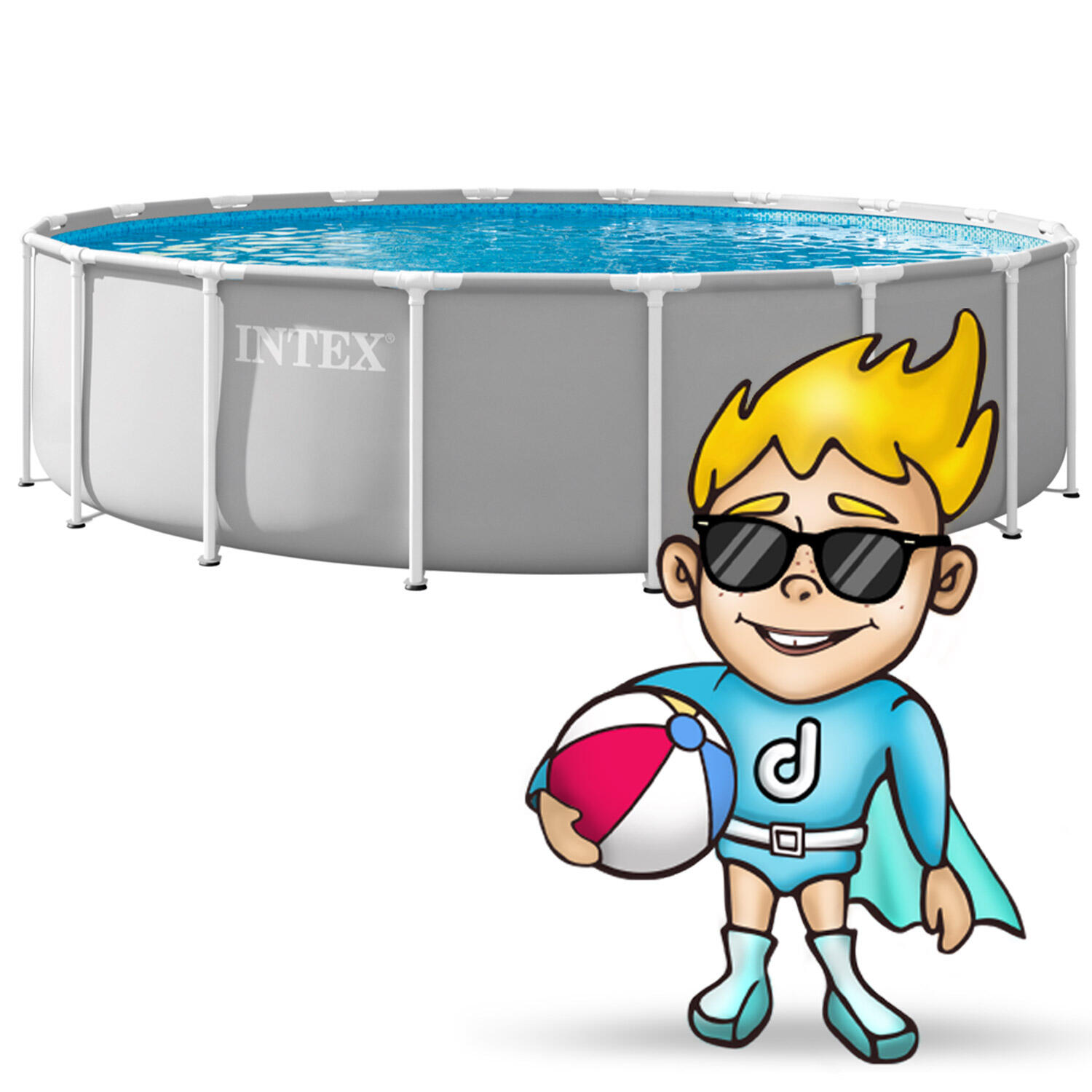 Piscina redonda amovível D549x122 cm cor cinzenta, capacidade 24.311 litros 2/7