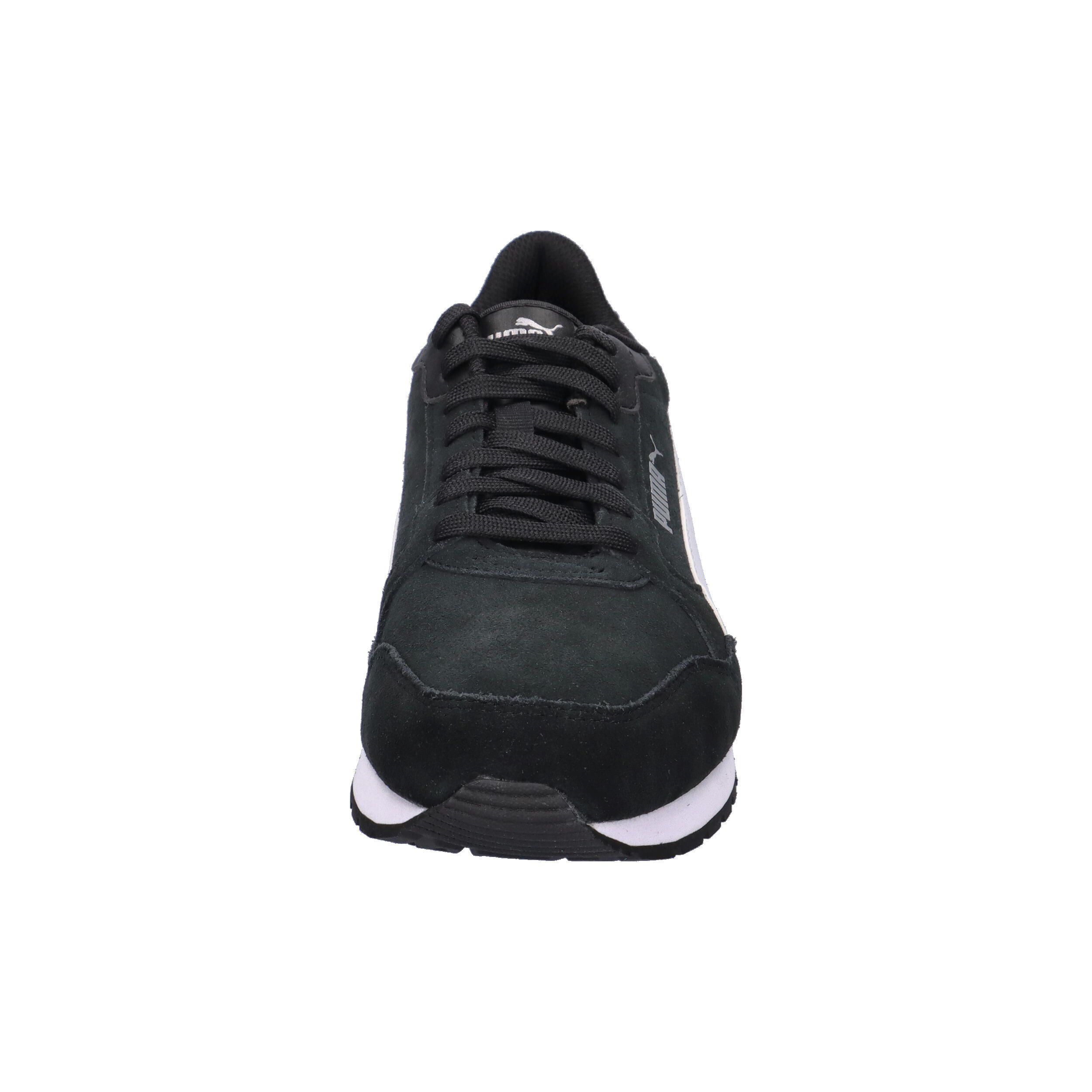Sneakersy zamszowe unisex ST Runner v4 PUMA Black White Silver Metallic 8/10
