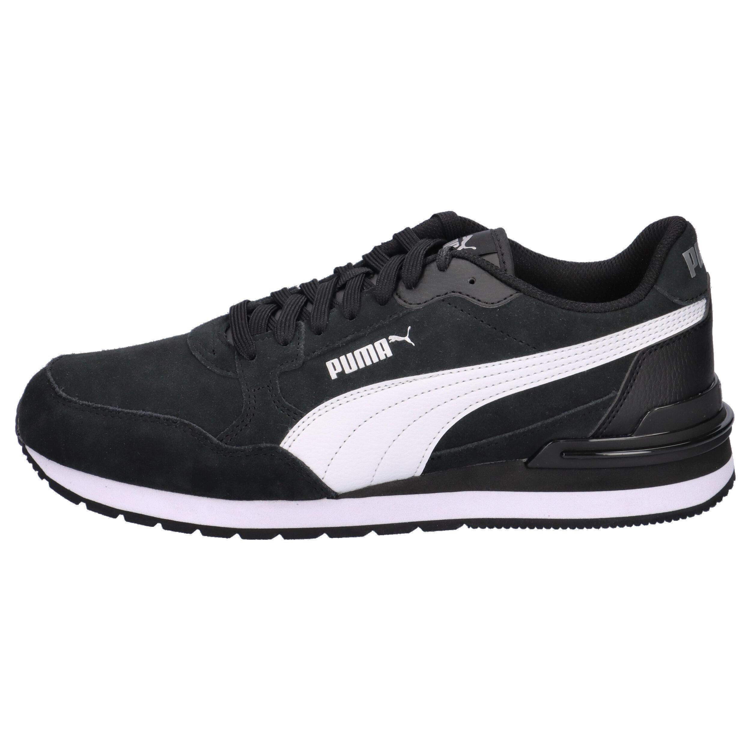 Sneakersy zamszowe unisex ST Runner v4 PUMA Black White Silver Metallic 10/10