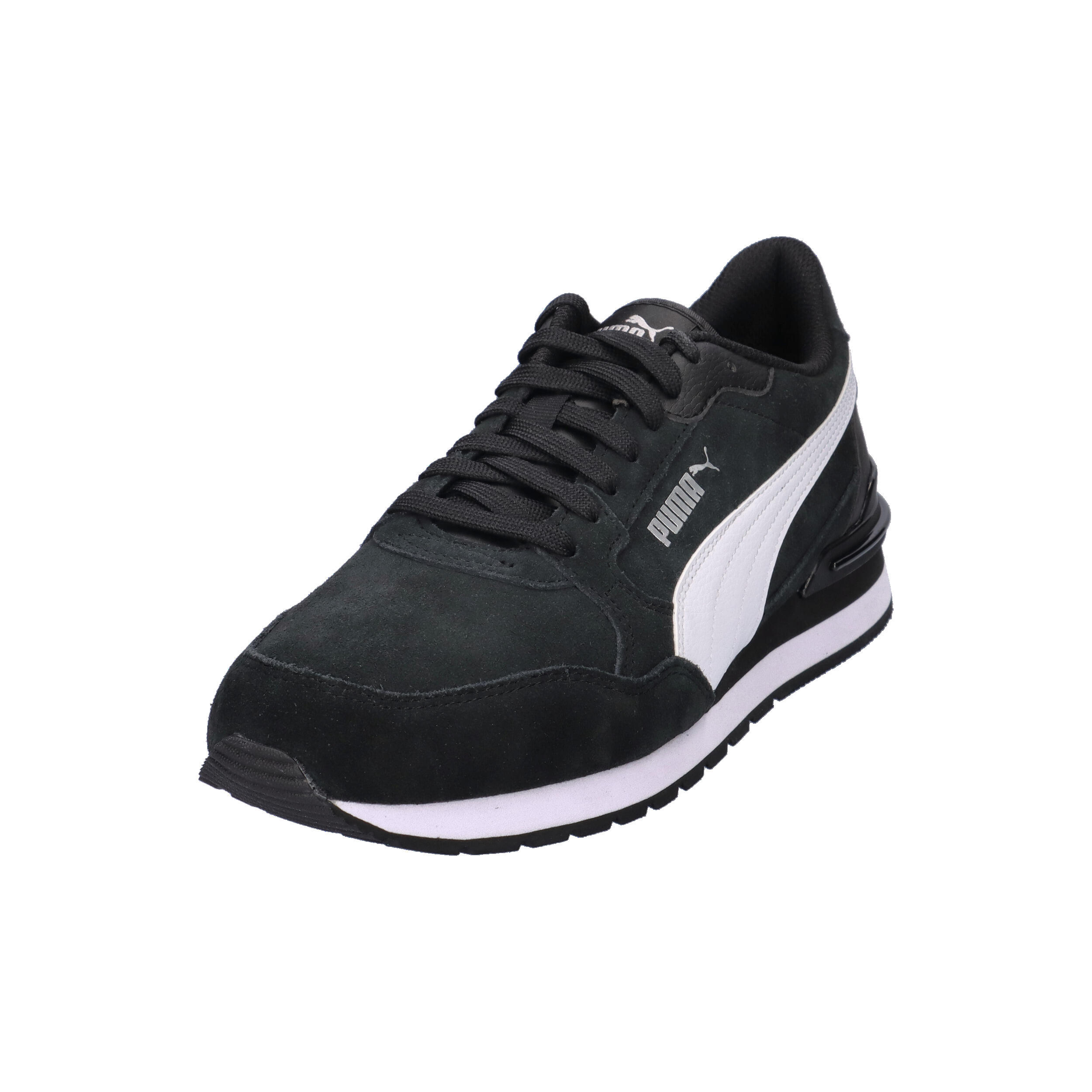 Sneakersy zamszowe unisex ST Runner v4 PUMA Black White Silver Metallic 9/10