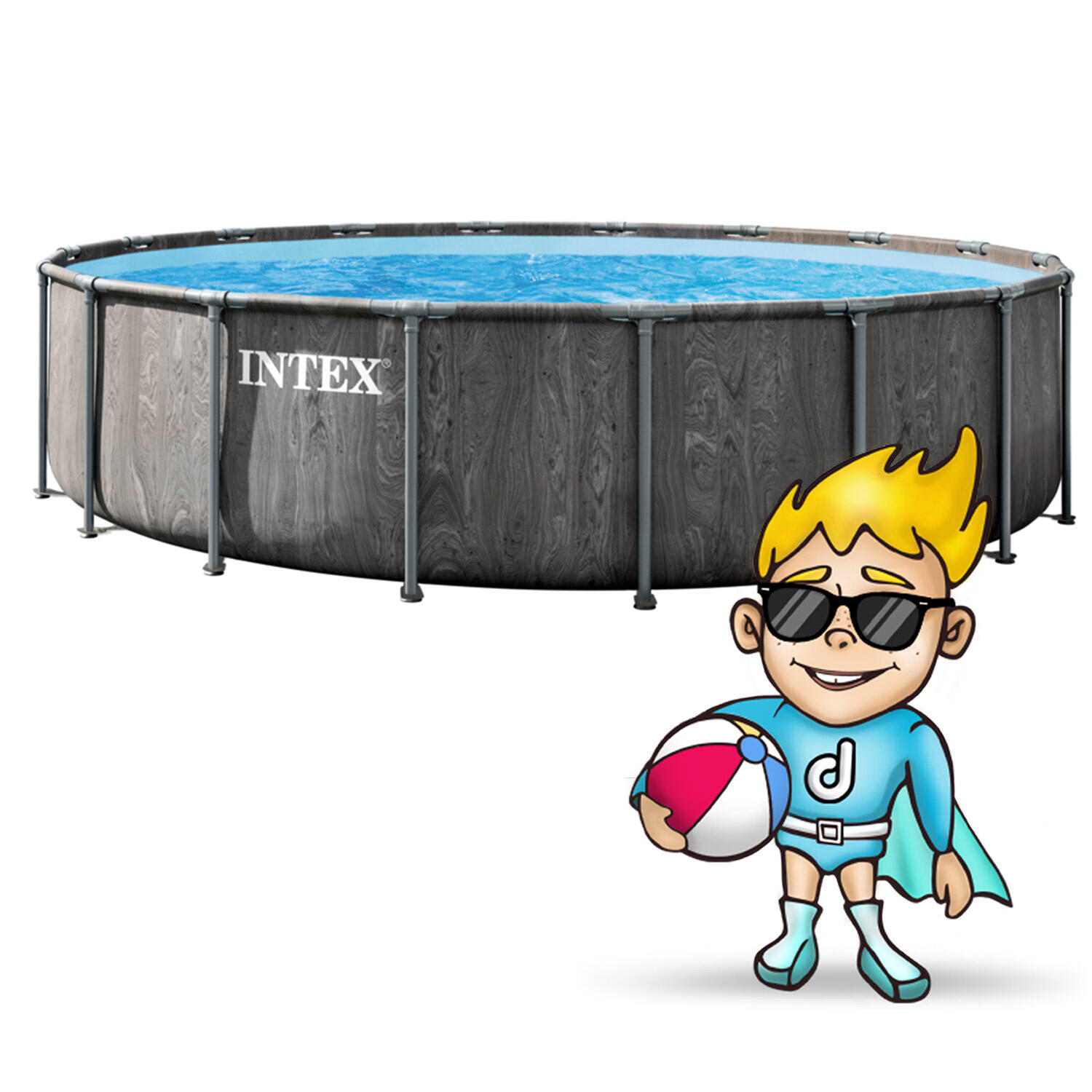 Piscina redonda amovível D549x122 cm cor cinzento escuro, capacidade 24,311 l 2/7