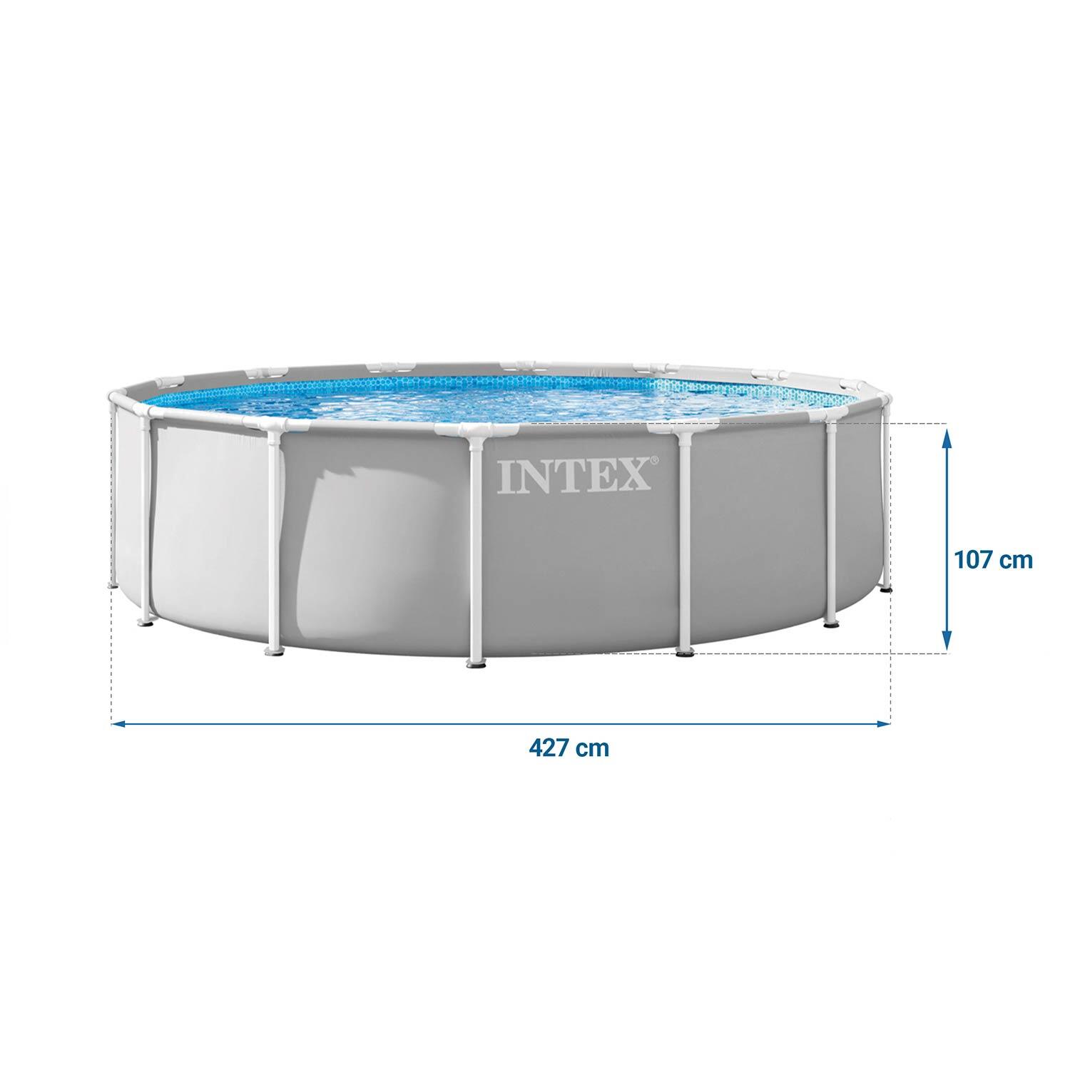 Intex 26720ND - Piscina Prisma Frame, Pompa Filtro, Scaletta e Teli, 427x107 cm 7/7