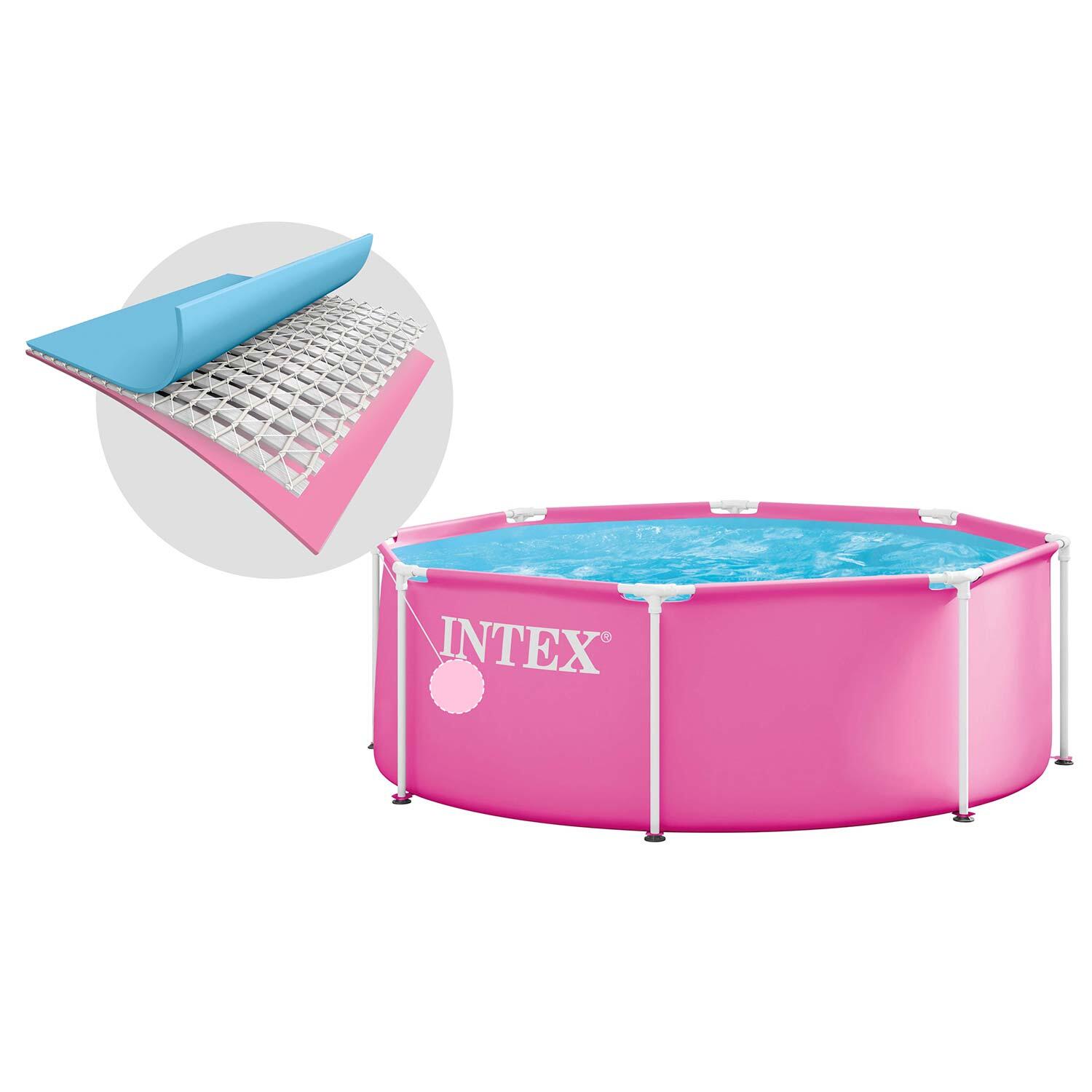 Intex Metal Frame zwembad 244 x 76 cm roze 3/5