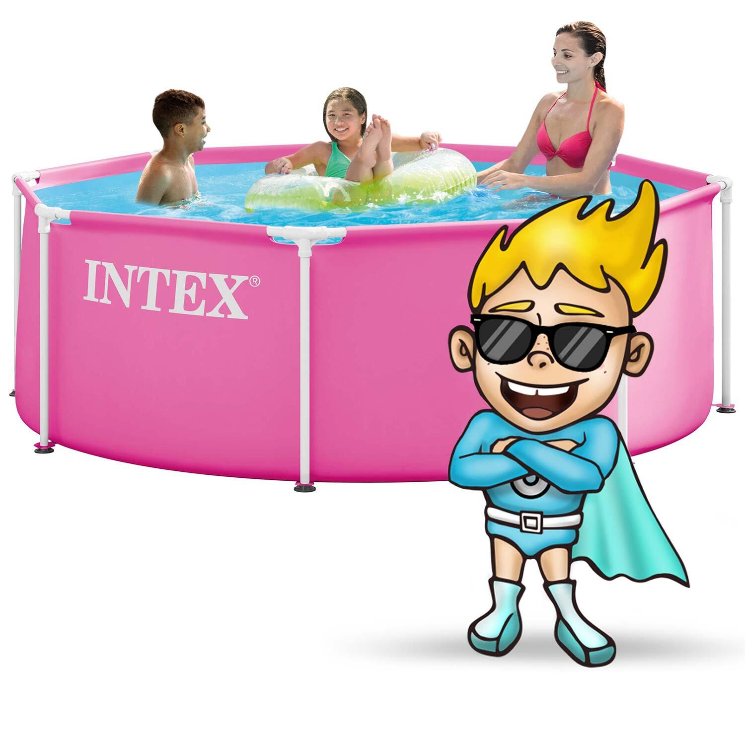 Intex Metal Frame zwembad 244 x 76 cm roze 2/5