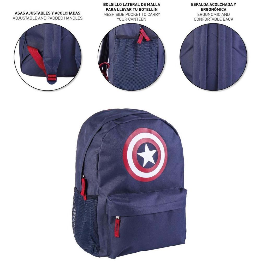 Sac à dos Avengers pour enfants avec poche avant et porte-bouteille - Bleu 3/6