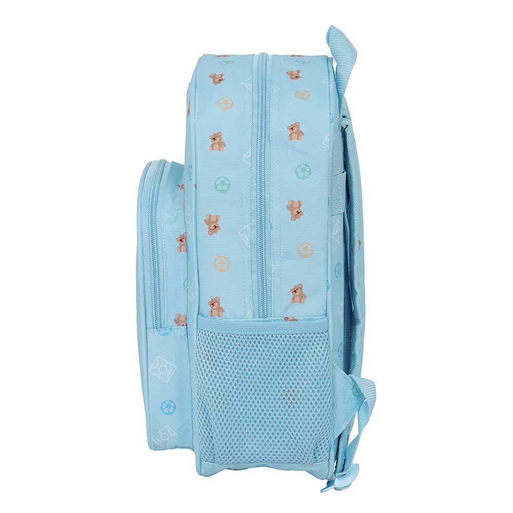 Mochila infantil do Real Madrid, adaptável a carrinhos, com bolso frontal, azul. 3/3