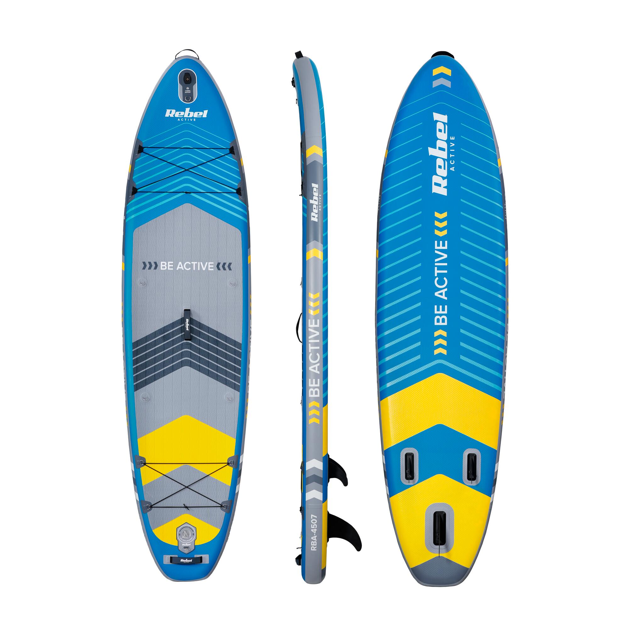 Deska SUP pompowana z siedziskiem do pływania 335 cm wiosło zestaw Rebel 2/7