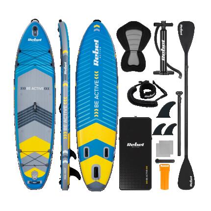 Deska SUP pompowana z siedziskiem do pływania 335 cm wiosło zestaw Rebel