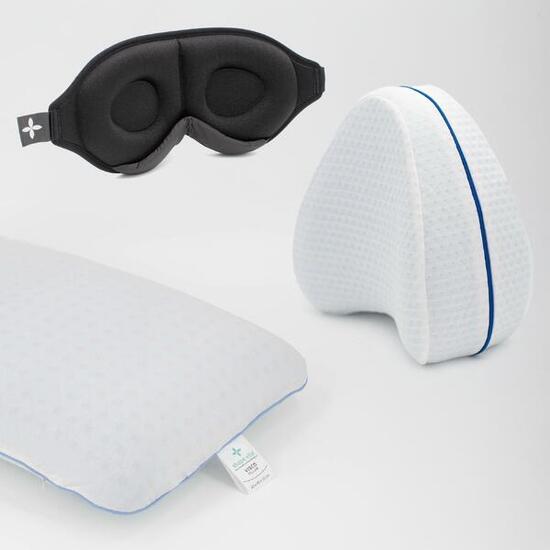 Set Sonno «Puro Relax» - cuscino cervicale - mascherina notte - ginocchia