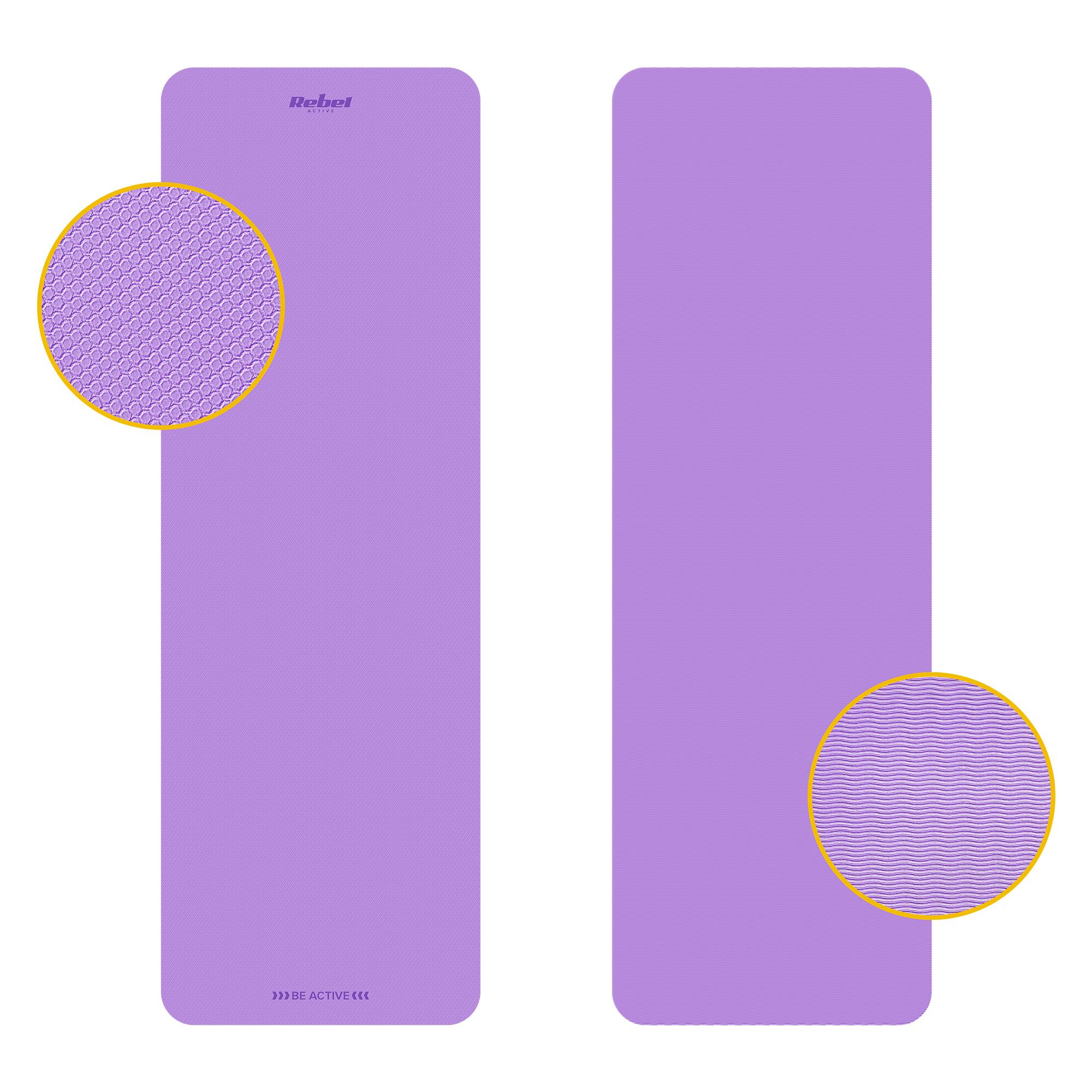 Mata gimnastyczna do ćwiczeń jogi pilatesu fitness 6mm karimata REBEL 4/7