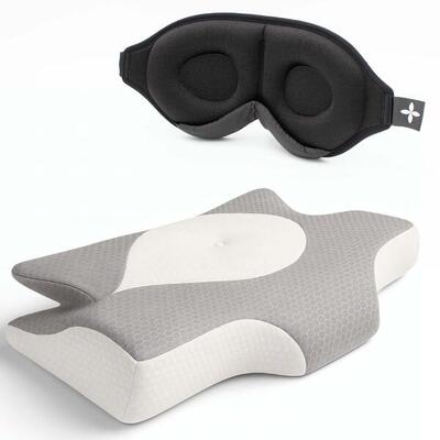 Pacchetto Sonno Risveglio Riposato - cuscino cervicale - maschera notte 3D