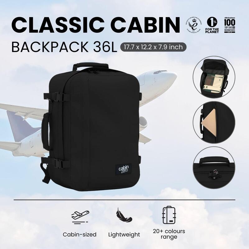 Rucsac CABINZERO Classic 36L, Negru, Unisex