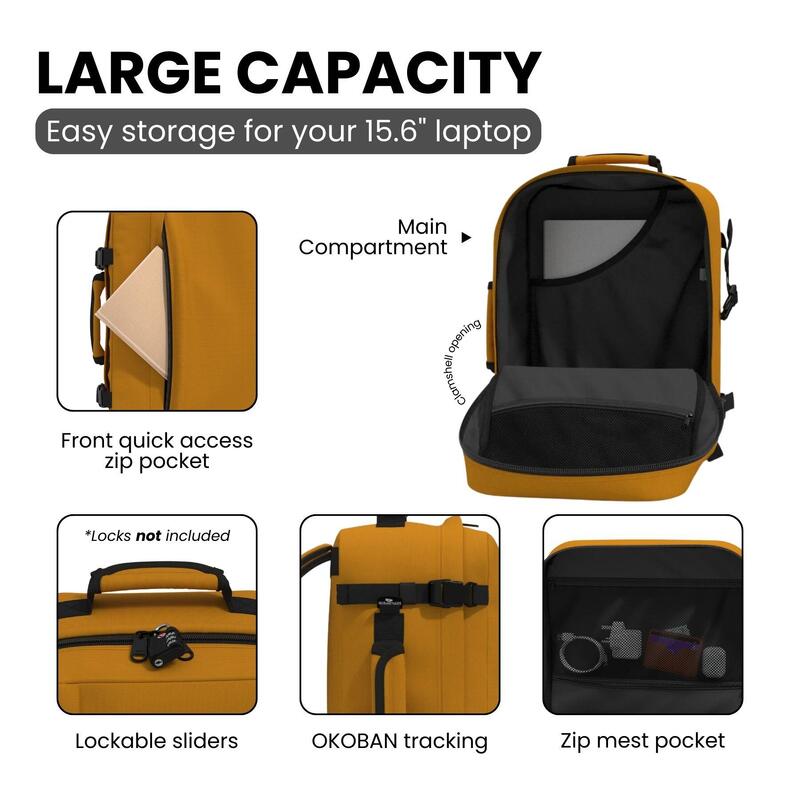 Rucsac CABINZERO Classic 35L, Portocaliu, Unisex