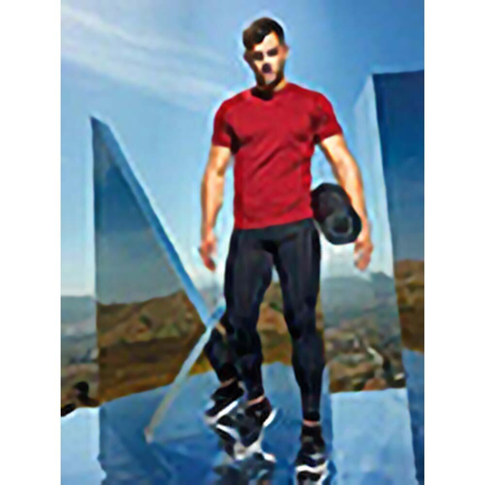 Tri Dri Fitness TShirt, kurzärmlig Herren Feuerrot 2/2