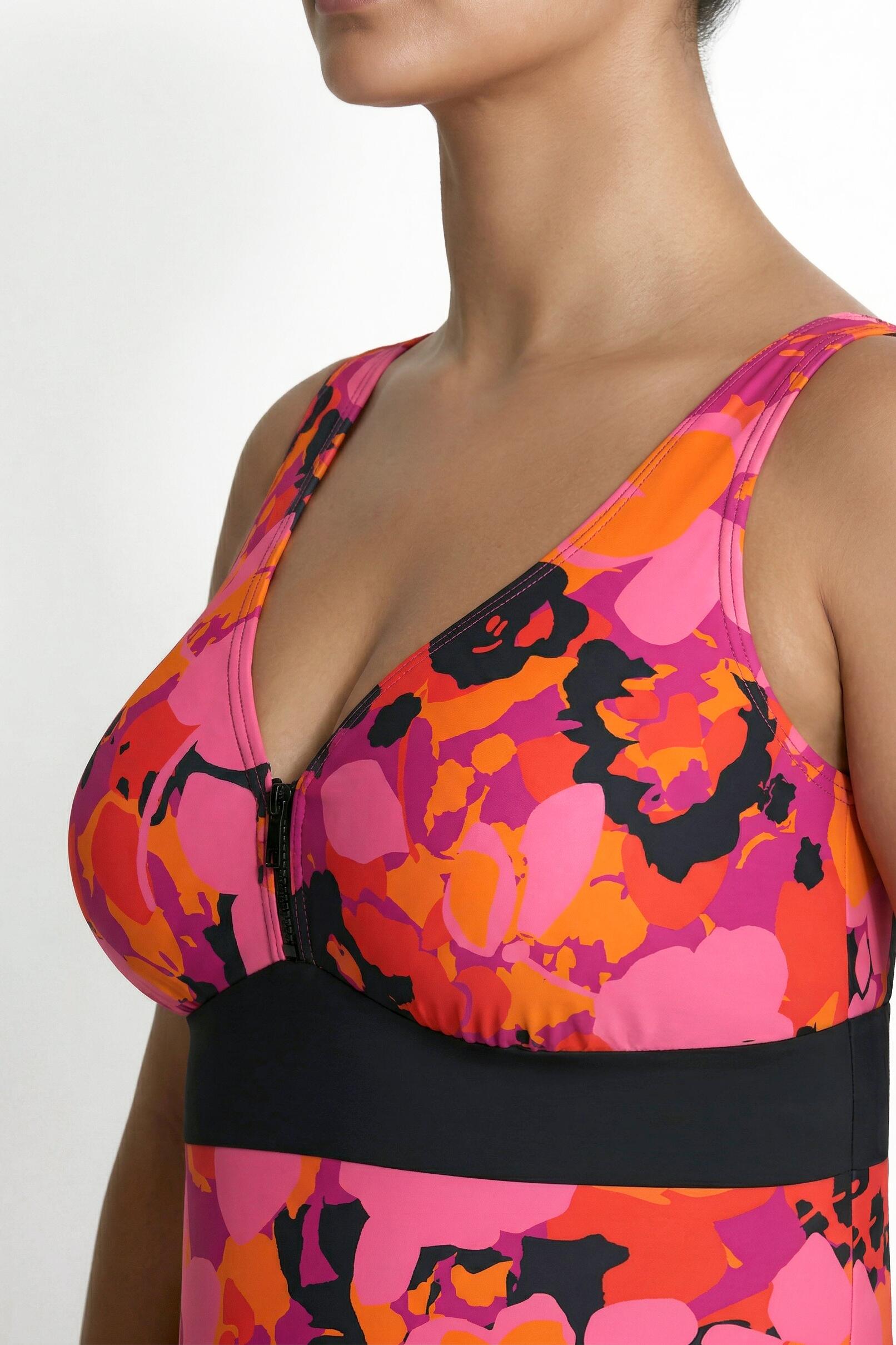 Femme Maillot de bain motif fleurs bonnets souples et matière recyclée 3/7