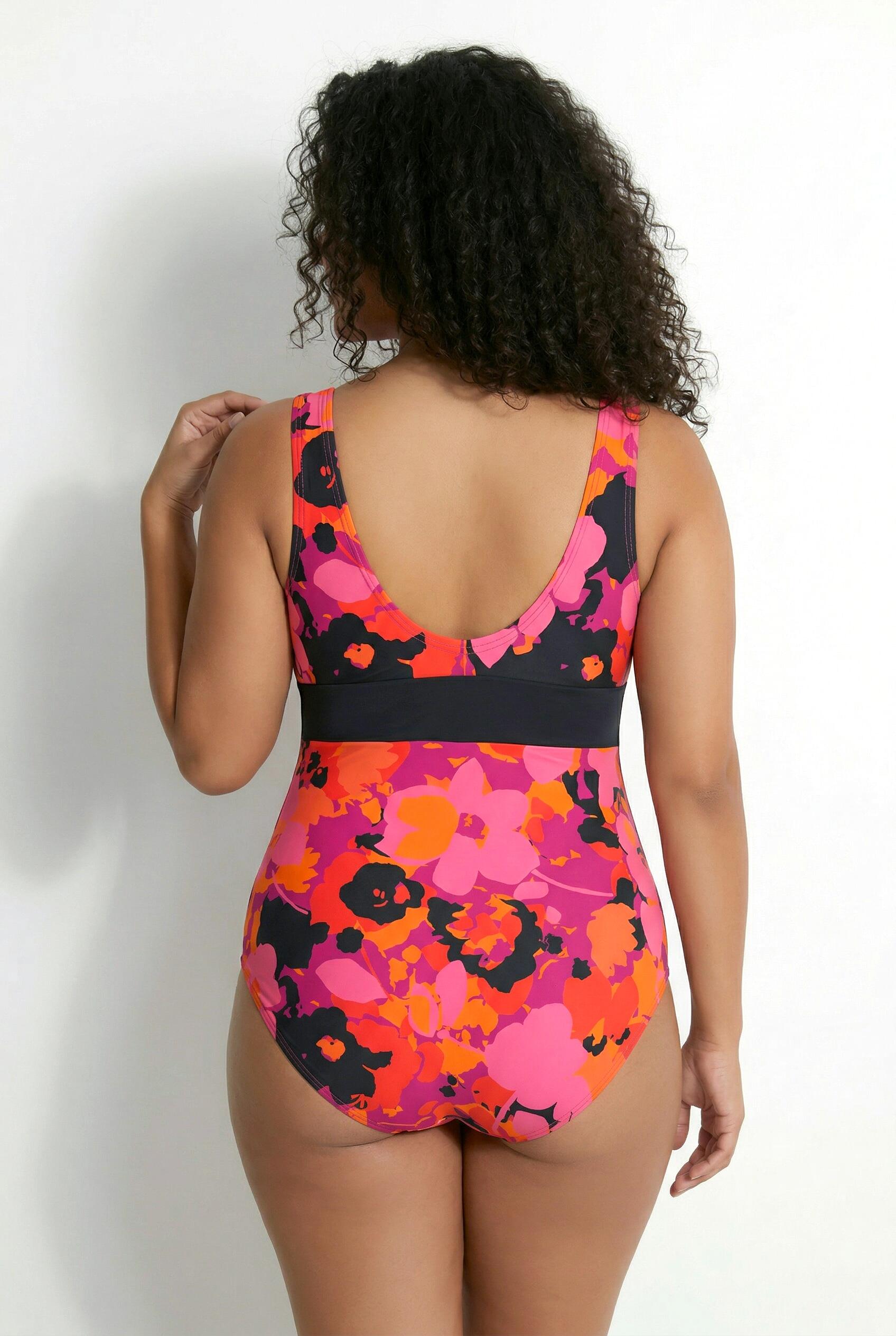 Femme Maillot de bain motif fleurs bonnets souples et matière recyclée 2/7
