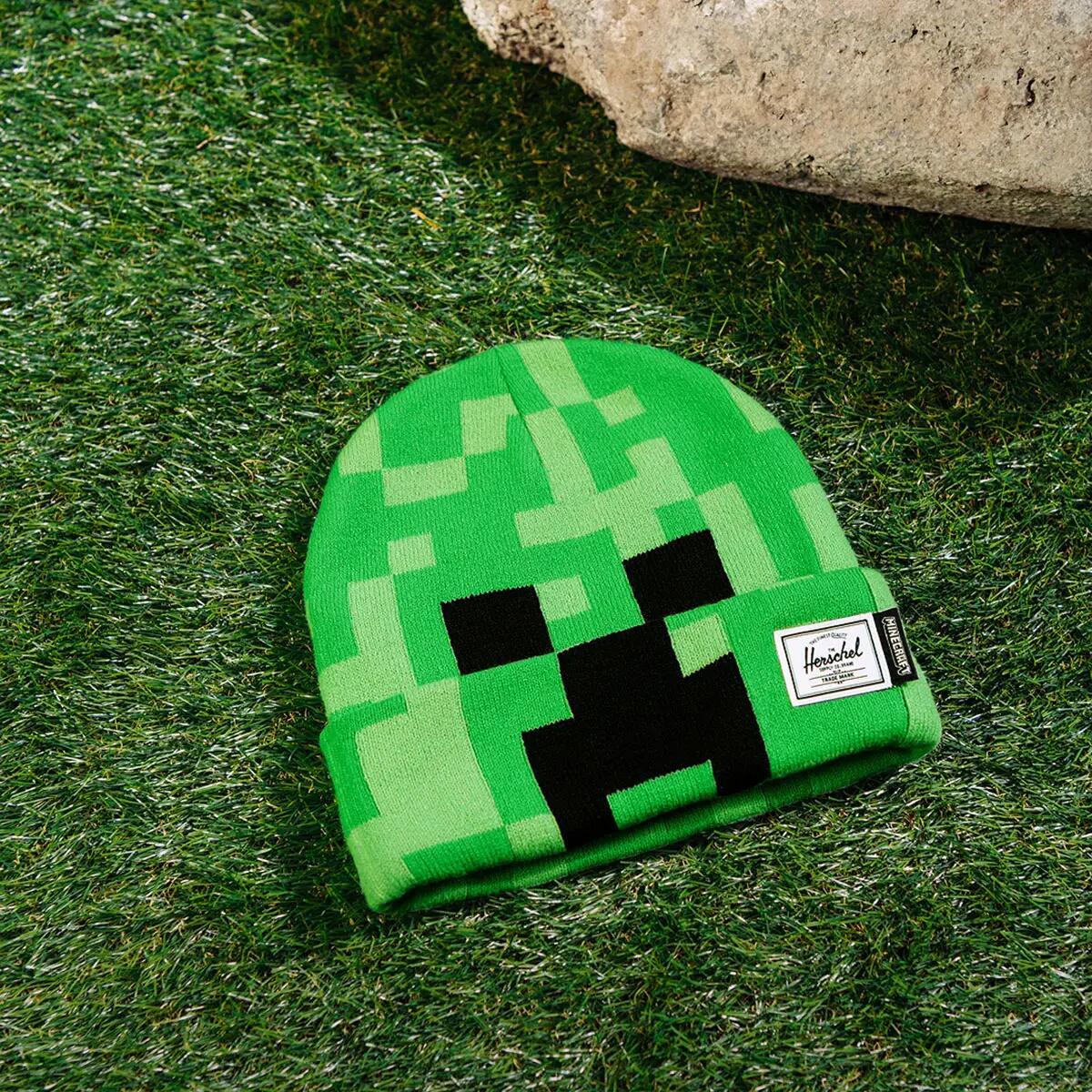 Bonnet à revers MINECRAFT ELMER unisex vert fluo 3/4