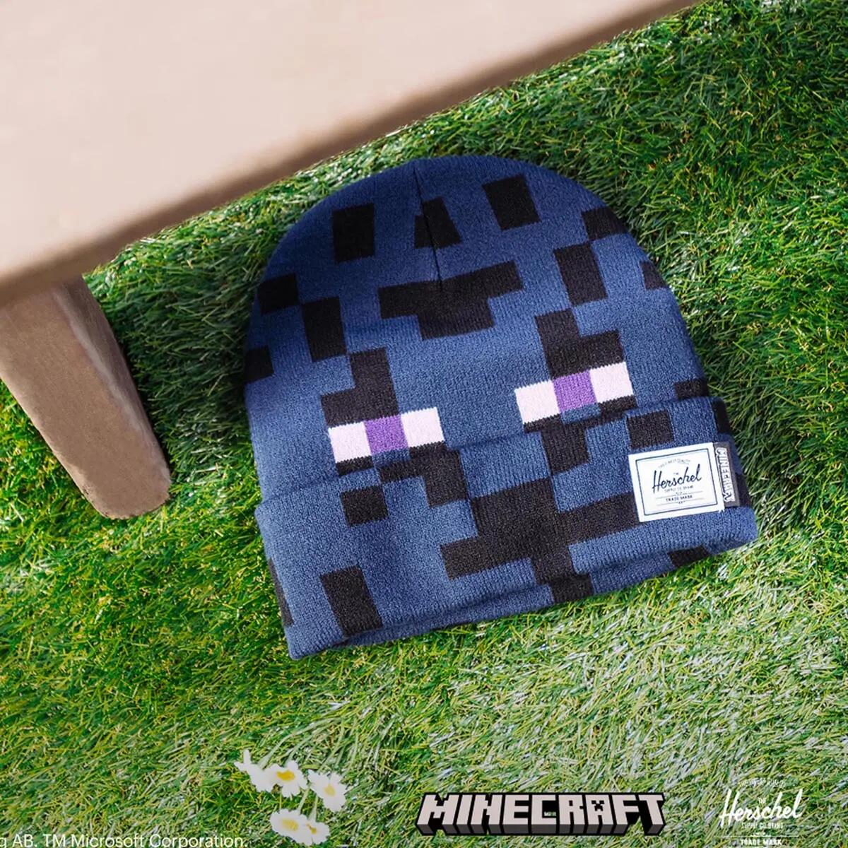 Bonnet à revers MINECRAFT ELMER unisex bleu pétrole 3/4
