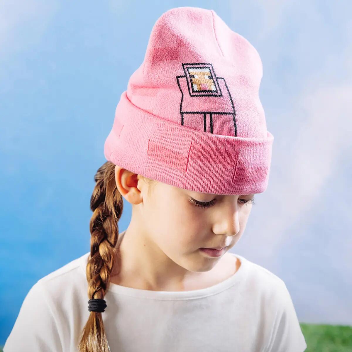 Bonnet à revers MINECRAFT ELMER unisex rose clair 4/4