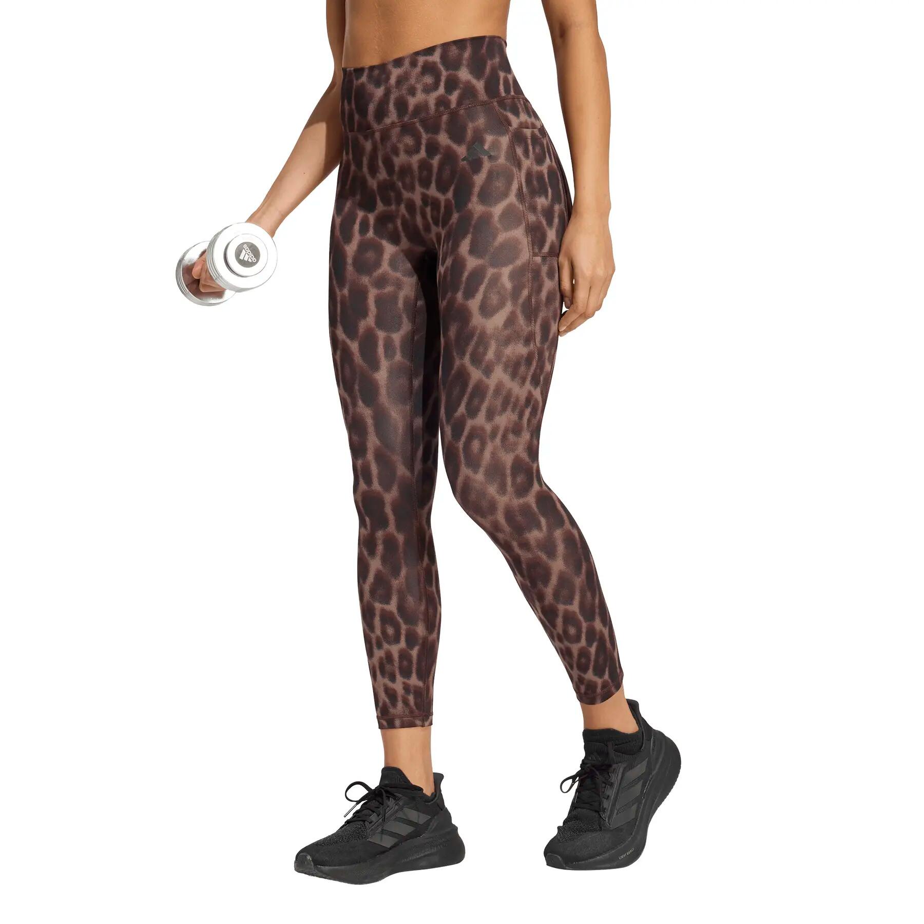 Damskie legginsy 7/8 adidas Optime Essentials Leopard 2/6