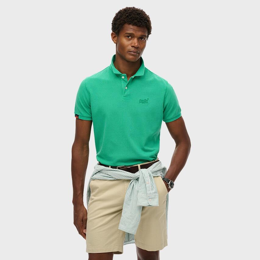 Heren Polo Shirt Vintage Destroy Logo Groen 2/4