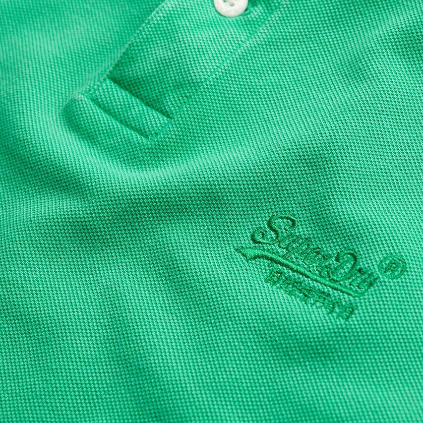 Heren Polo Shirt Vintage Destroy Logo Groen 4/4