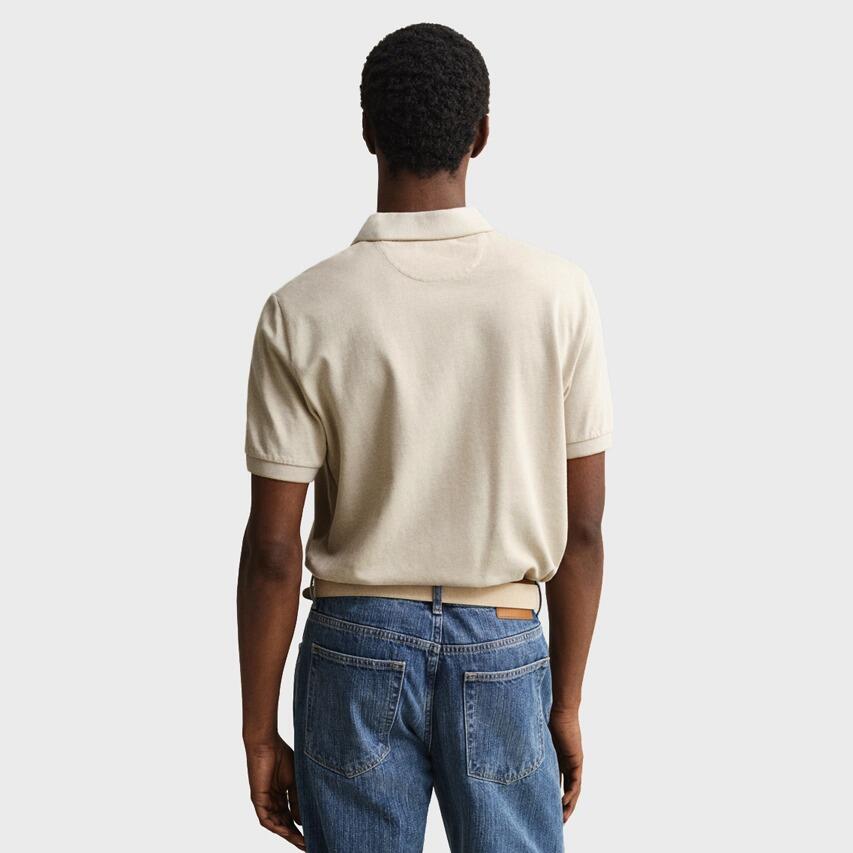 Heren Polo Shirt 2 Tone Beige 3/5