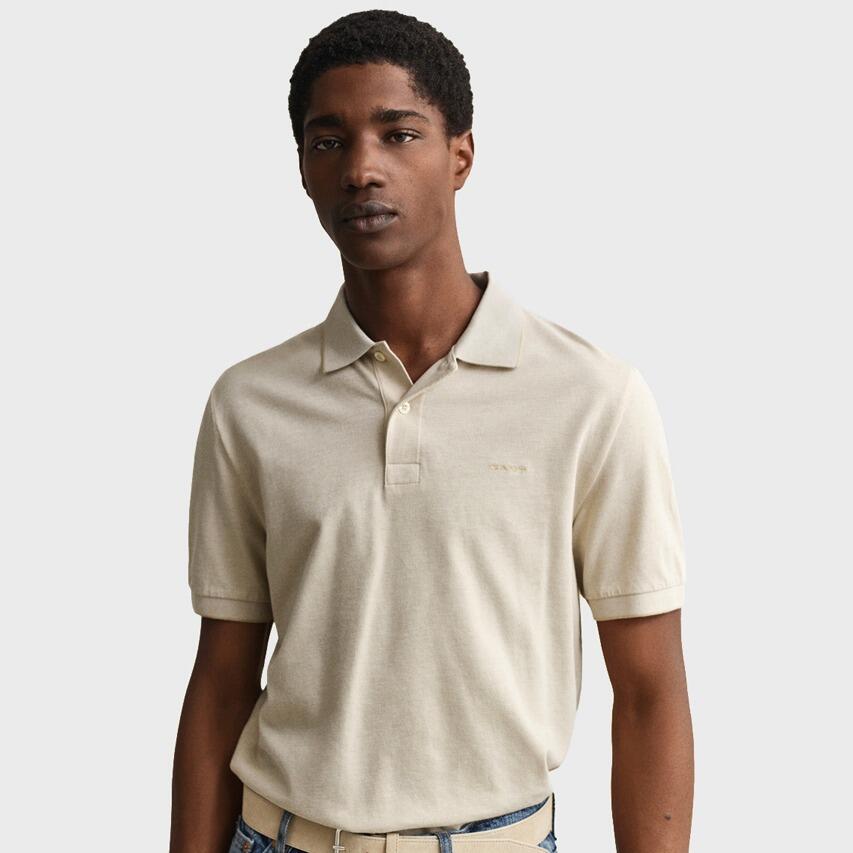 Heren Polo Shirt 2 Tone Beige 4/5